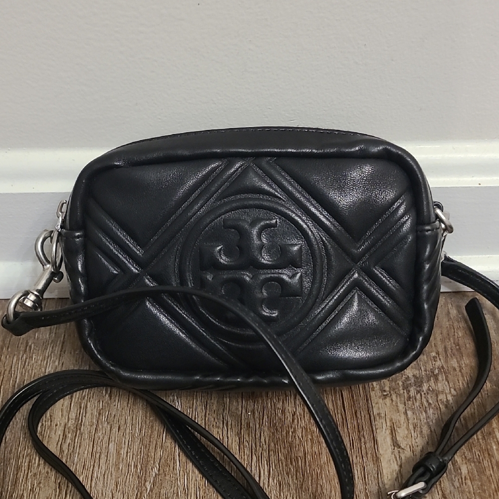 Tory Burch Perry Bombe Puffy Black Quilted Crossbody Bag